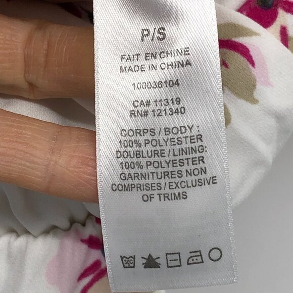 Dynamite White & Fuschia Floral Surplice neck Waist Tie Jumpsuit size S - Picture 12 of 14